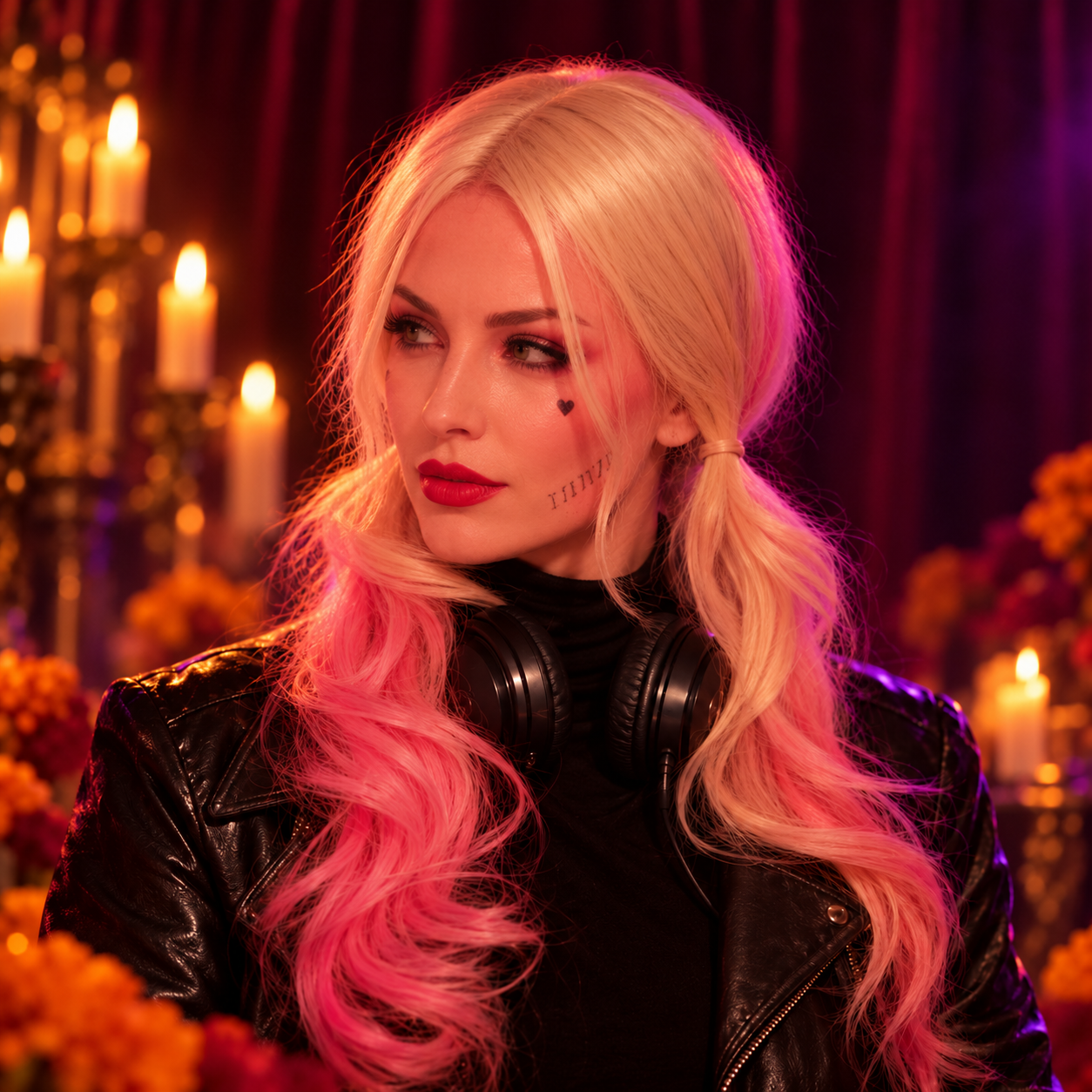 Yana in a candlelit artist portrait
